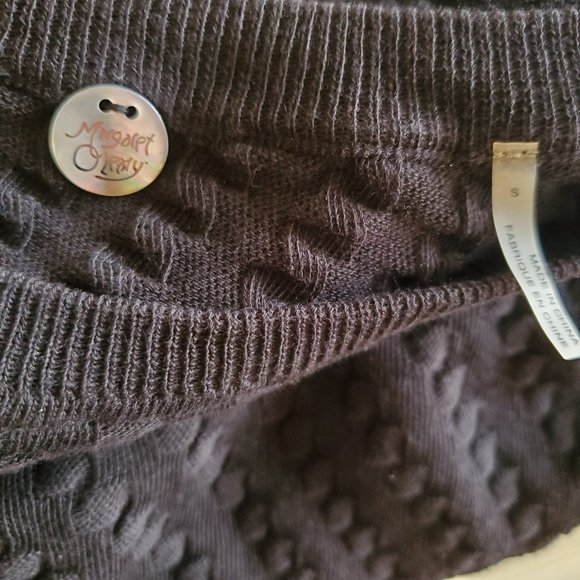 Margaret O'Leary black Textured Knit Cotton Sweater S - Picture 6 of 7